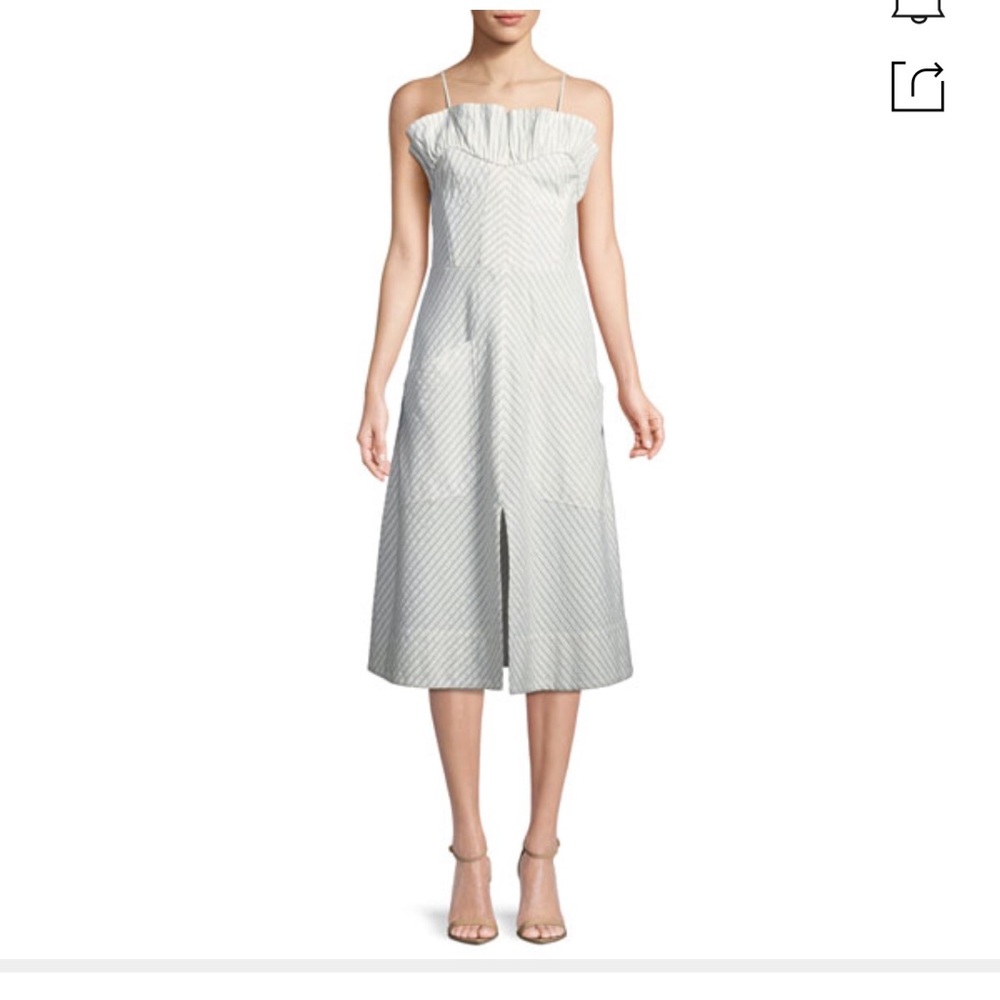 NWT REBECCA TAYLOR Sleeveless Stripe Ruffle Dress